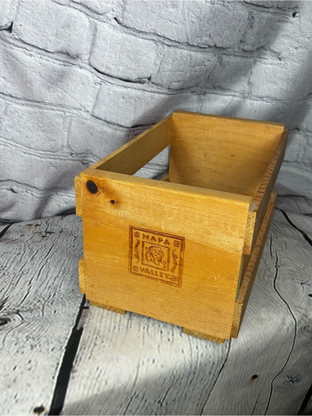 Vintage Napa Valley Box Company Wood Crate Box Rustic Storage CDs GUC